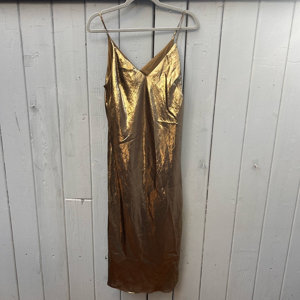 Express Gold Midi Dress